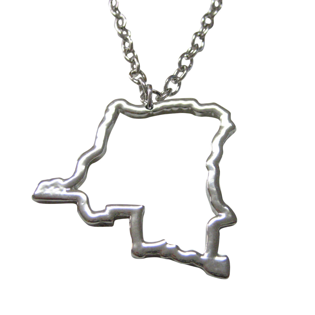 Dem Rep Of Congo Map Outline Unisex Necklace 30$
